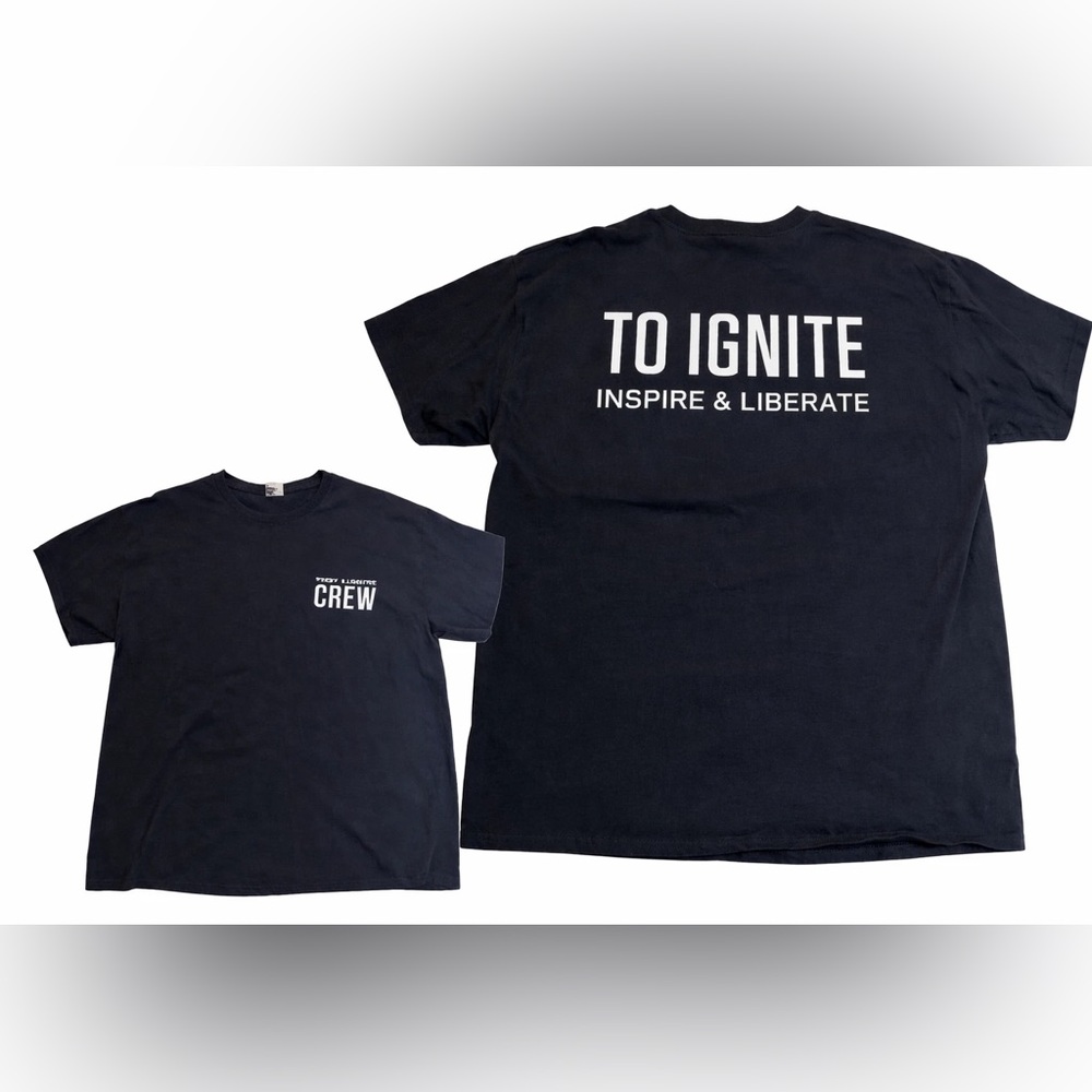 Tony Robbins T-Shirt Crew Men's Size Large We Ignite Inspire Liberate Black SS
